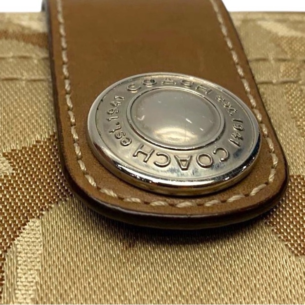 Coach Tan and Brown Wallet with Snap Closure canvas and leather - Picture 3 of 9